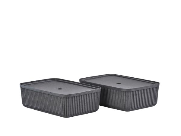 BITZ Zone Denmark Pulp Storage box 48 x 32 x 15 cm 2 pcs Black