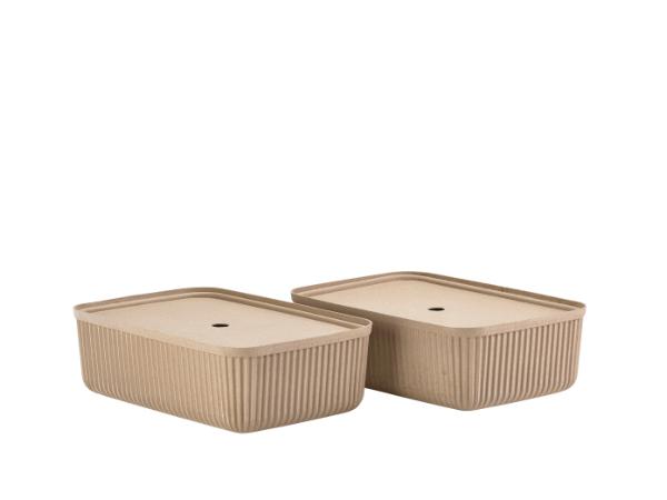 BITZ Zone Denmark Pulp Storage box 48 x 32 x 15 cm 2 pcs Natural Brown