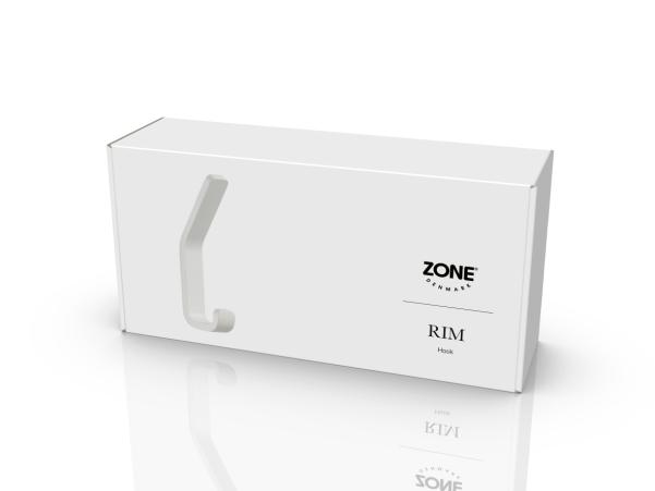 BITZ Zone Denmark Rim Double Hook 4 X 2 X 11.5 Cm White