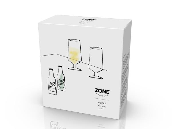 BITZ Zone Denmark Rocks Beer Glass Dia 6 X 14 Cm 30 Cl Clear