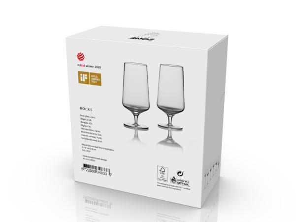 BITZ Zone Denmark Rocks Beer Glass Dia 6 X 14 Cm 30 Cl Clear