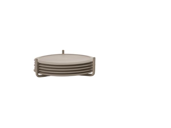BITZ Zone Denmark Singles Coasters Dia 10 X 3.1 Cm 6 Pcs Taupe