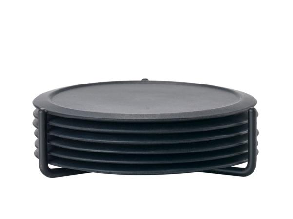 BITZ Zone Denmark Singles Coasters Dia. 10 X 3.1 Cm 6 Pcs Black