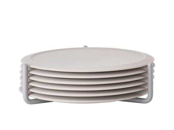 BITZ Zone Denmark Singles Coasters Dia. 10 X 3.1 Cm 6 Pcs Warm Grey