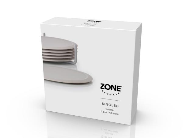 BITZ Zone Denmark Singles Coasters Dia. 10 X 3.1 Cm 6 Pcs Warm Grey