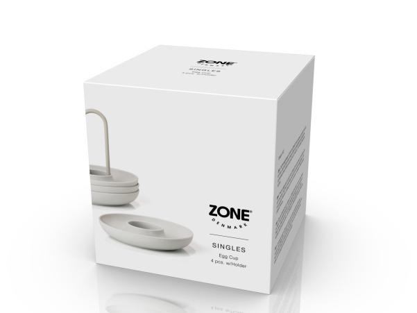 BITZ Zone Denmark Singles Egg Cup W. Holder Dia 11.2 X 9.5 Cm 4 Pcs Warm Grey