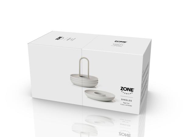 BITZ Zone Denmark Singles Egg Cup W. Holder Dia 11.2 X 9.5 Cm 4 Pcs Warm Grey