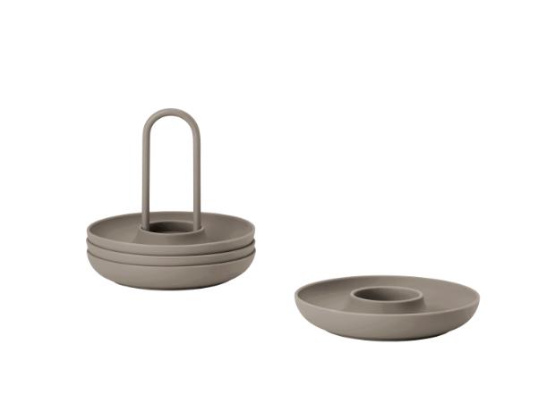 BITZ Zone Denmark Singles Egg Cup W. Holder Dia 11.2 X 9.5 Cm 4 Pcs Taupe