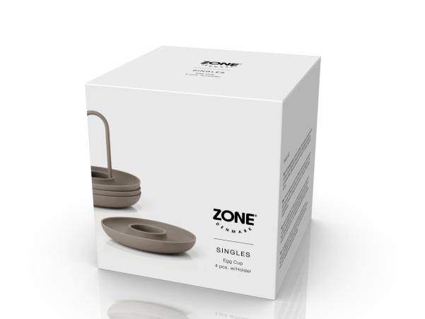 BITZ Zone Denmark Singles Egg Cup W. Holder Dia 11.2 X 9.5 Cm 4 Pcs Taupe