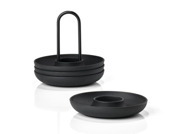 BITZ Zone Denmark Singles Egg cup w. holder Dia 11.2 x 9.5 cm 4 pcs Black
