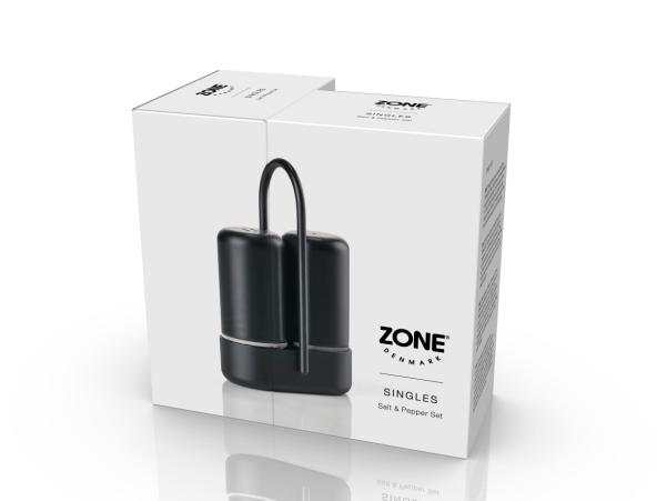 BITZ Zone Denmark Singles Salt/pepper Set 6.5 X 3.3 X 8.9 Cm Black
