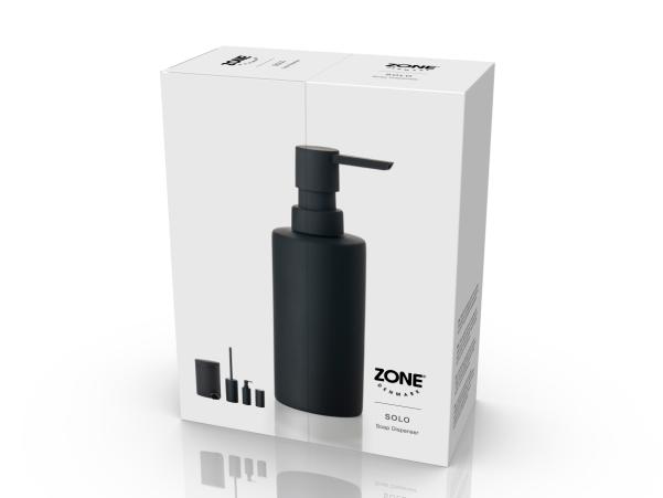 BITZ Zone Denmark Solo Soap Dispenser Dia. 6 X 17 Cm 0.3 Liter Black