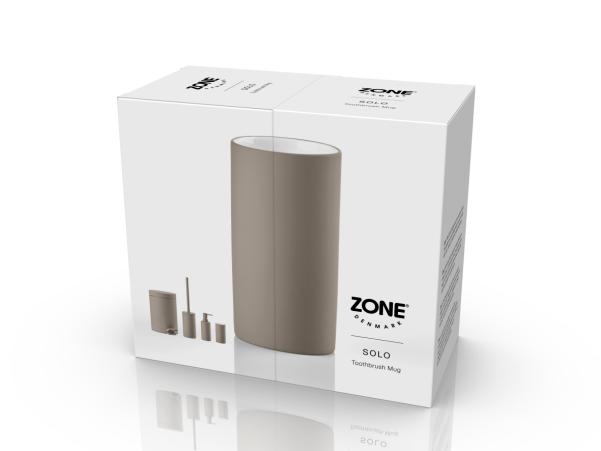BITZ Zone Denmark Solo Toothbrush Mug Dia 6 X 12 2 Cm Taupe