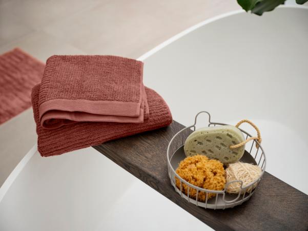 BITZ Zone Denmark Tiles Bath Mat 80 X 50 Cm Peach Red