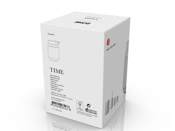BITZ Zone Denmark Time Soap Dispenser 8 X 8 X 13 Cm 0.22 Liter Soft Grey
