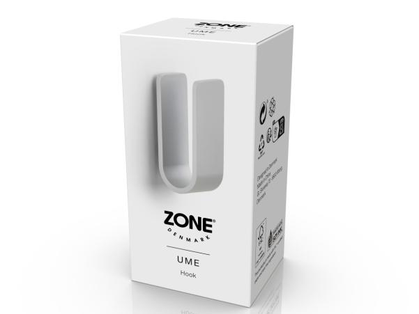 BITZ Zone Denmark Ume Hook 3 5 X 3 4 X 8 Cm Soft Grey