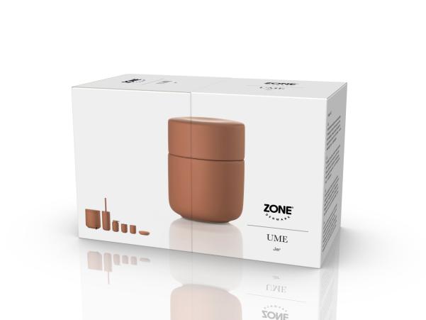 BITZ Zone Denmark Ume Jar With Lid Dia 8 3 X 10 3 Cm Terracotta