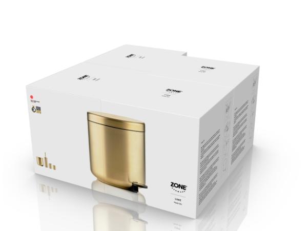 BITZ Zone Denmark Ume Pedal Bin Dia 19 5 X 22 Cm 4 Liter Brass