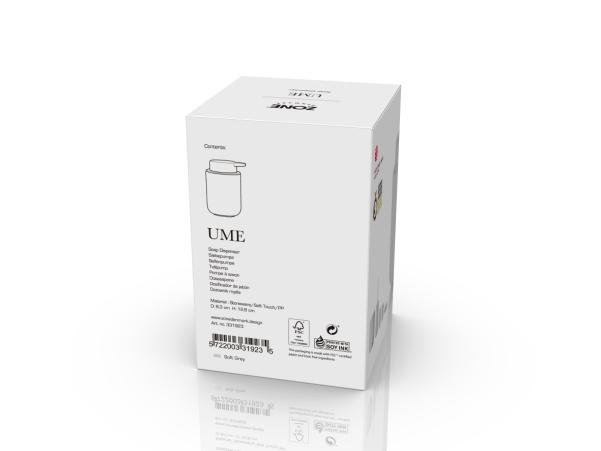 BITZ Zone Denmark Ume Soap Dispenser Dia. 8.3 X 12.5 Cm 0.25 Liter Soft Grey