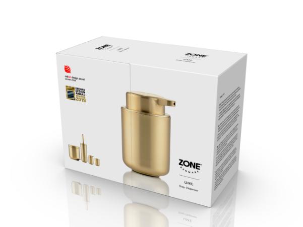 BITZ Zone Denmark Ume Soap Dispenser Dia 8 3 X 12 8 Cm 0 25 Liter Brass