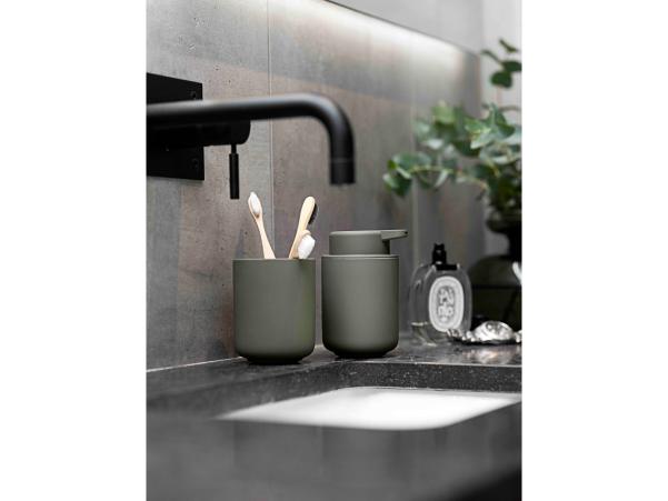 BITZ Zone Denmark Ume Soap Dispenser Dia 8 3 X 12 8 Cm 0 25 Liter Olive Green