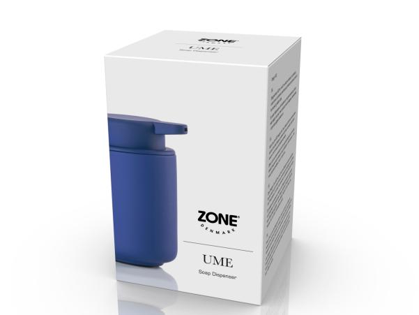 BITZ Zone Denmark Ume Soap Dispenser Dia 8.3 X 12.8 Cm 0.25 Liter Indigo Blue