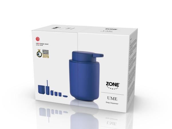 BITZ Zone Denmark Ume Soap Dispenser Dia 8.3 X 12.8 Cm 0.25 Liter Indigo Blue