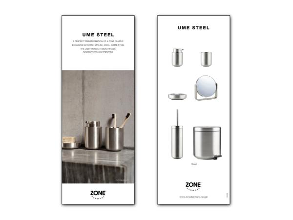 BITZ Zone Denmark Ume Steel Product Sign Retail EN 8 5 x 22 cm