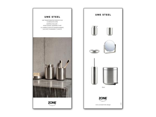 BITZ Zone Denmark Ume Steel Product Sign Retail FR 8 5 x 22 cm