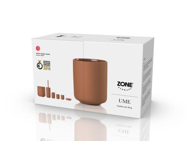 BITZ Zone Denmark Ume Toothbrush Mug Dia. 8.3 X 10.3 Cm Terracotta