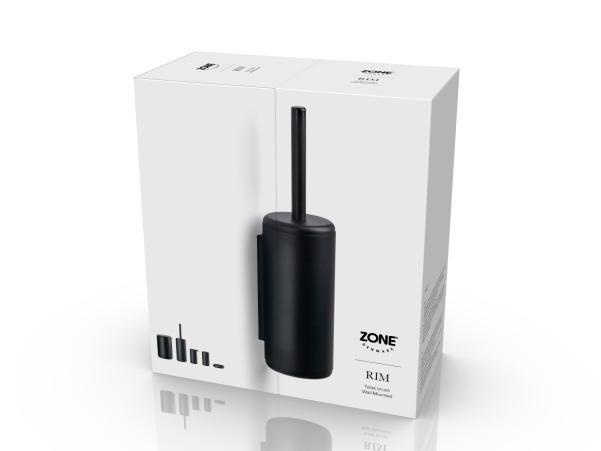 BITZ Zone Rim Toilet Brush For Wall Dia 10 X 38.2 Cm Black