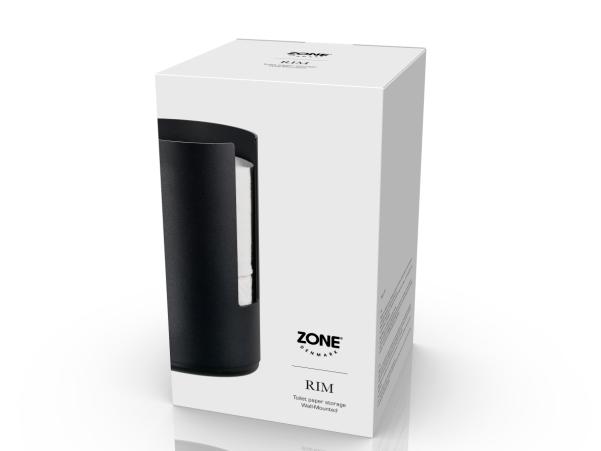 BITZ Zone Rim Toilet Paper Storage For Wall Dia 13.2 X 21.8 Cm Black