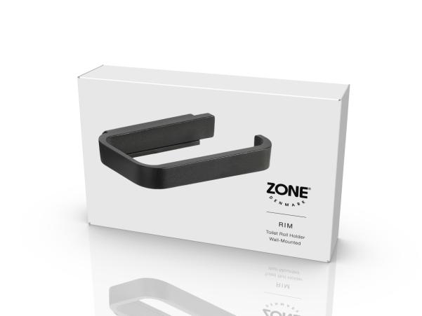 BITZ Zone Rim Toiletroll Holder 14.6 X 8.4 X 2 Cm Black