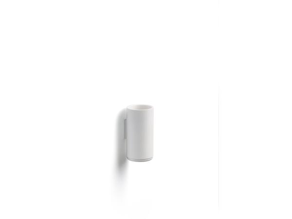 BITZ Zone Rim Toothbrush Mug for wall Dia 7 x 13.6 cm White