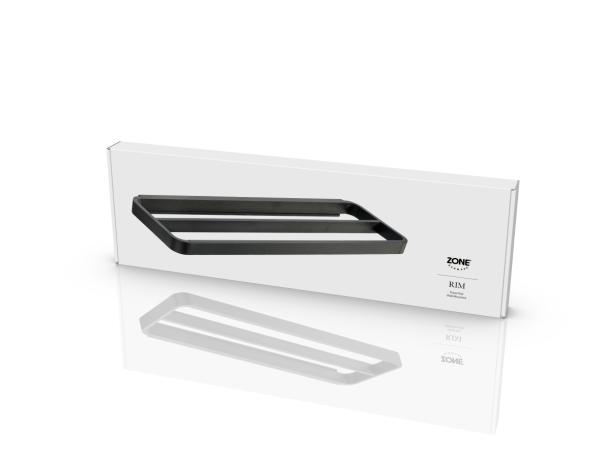 BITZ Zone Rim Towel Rail Double 44 X 12.5 X 2.5 Cm Black
