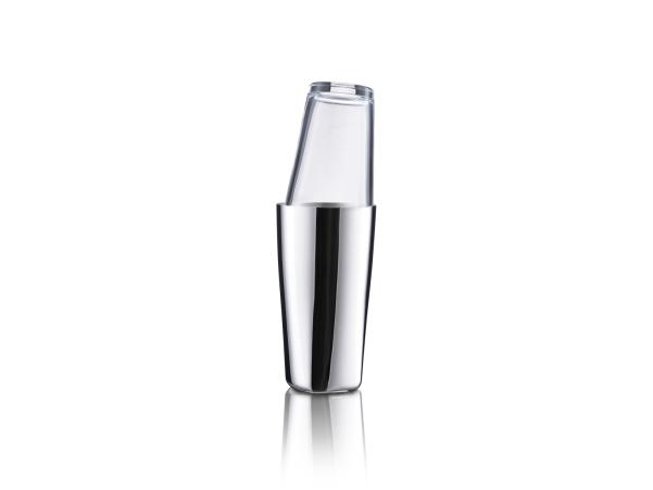 BITZ Zone Rocks Boston Shaker Dia. 9.2 X 29.5 Cm Polished Steel/Glass
