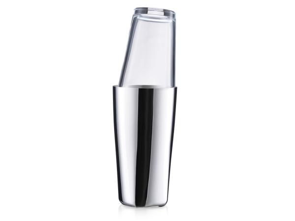 BITZ Zone Rocks Boston Shaker Dia. 9.2 x 29.5 cm Polished Steel/Glass