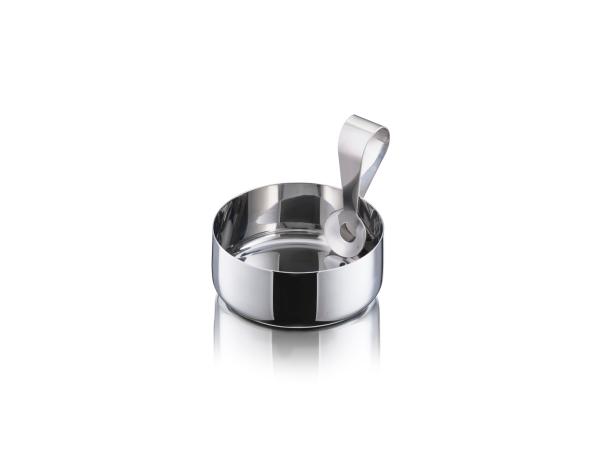 BITZ Zone Rocks Delicacy Bowl W. Spoon Large Dia. 10.7 X 4.5 Cm Polished Steel