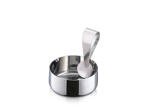 BITZ Zone Rocks Delicacy bowl w. spoon Small Dia. 8.5 x 3.8 cm Polished Steel