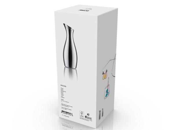 BITZ Zone Rocks Jug Dia. 10 X 26.3 Cm 1 Liter Polished Steel
