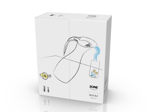 BITZ Zone Rocks Jug Dia. 12 X 30 Cm 1.7 Liter Polished Steel