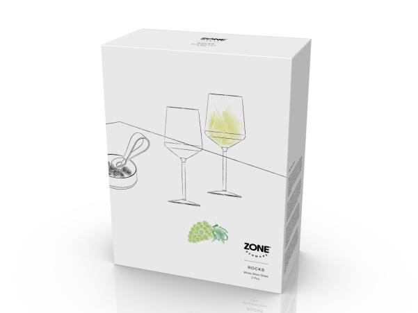 BITZ Zone Rocks White Wine Glass Dia 8 05 X 21 Cm 30 Cl 2 Pcs