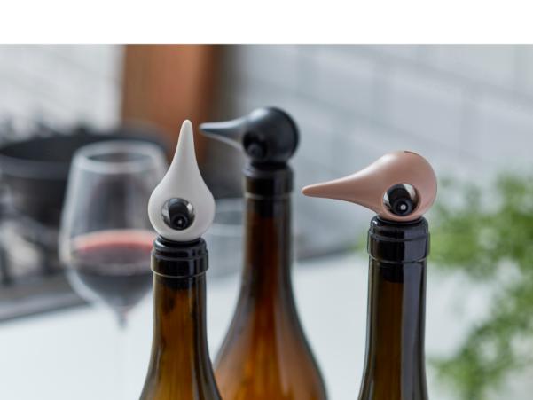 BITZ Zone Rocks Wine Stopper 6.4 X 3.2 X 6.2 Cm Warm Grey