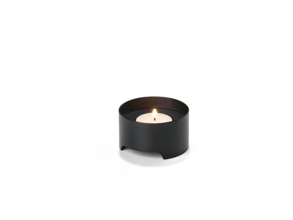 BITZ Zone Singles Tealight Holder Dia 7.5 X 4.2 Cm Black