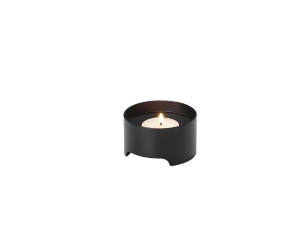 BITZ Zone Singles Tealight Holder Dia 7.5 X 4.2 Cm Black