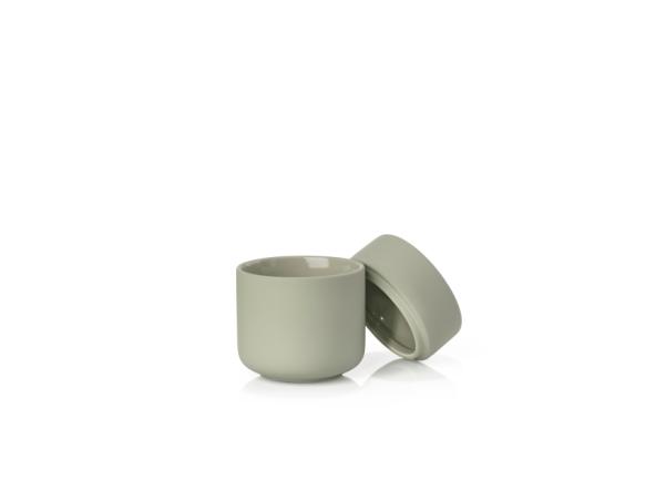 BITZ Zone Ume Jar With Lid Dia 8.3 X 10.3 Cm Eucalyptus Green
