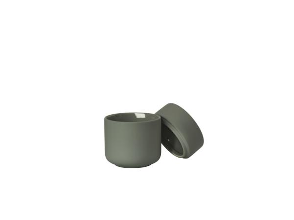 BITZ Zone Ume Jar With Lid Dia 8 3 X 10 3 Cm Olive Green