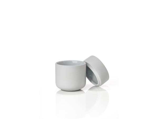 BITZ Zone Ume Jar With Lid Dia 8.3 X 10.3 Cm Soft Grey