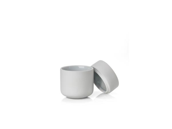 BITZ Zone Ume Jar With Lid Dia 8.3 X 10.3 Cm Soft Grey