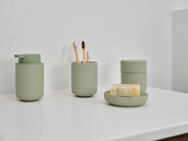 BITZ Zone Ume Soap Dish Dia. 12 X 3 Cm Eucalyptus Green